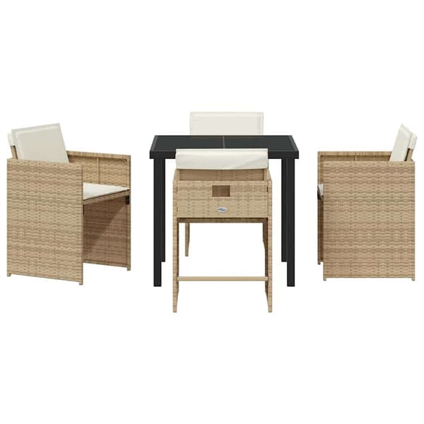 vidaXL Hage Spisegruppe 5 pcs Beige polyrotting