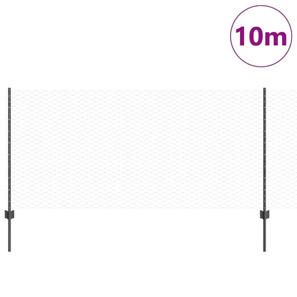 vidaXL Gjerde med innlegg. Grå 1 x 10 m Stål
