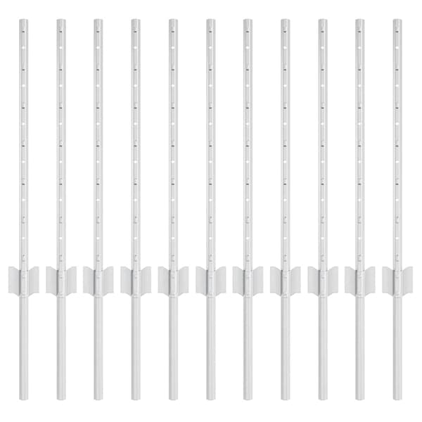 vidaXL Stängselstolpe 11 pcs Silver 60 cm Stål