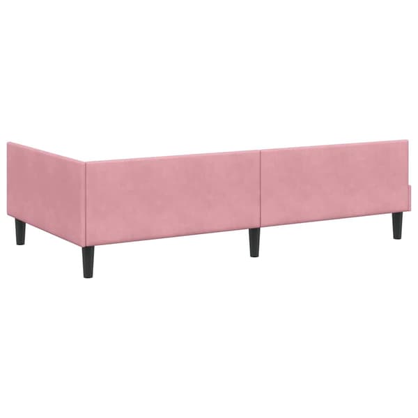 vidaXL Sängram Rosa 90 x 200 cm Sammet och trämaterial