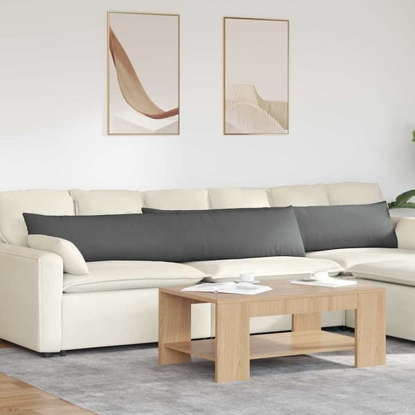 vidaXL Soffkuddar 2 st Mörkgrå 200 x 40 cm tyg