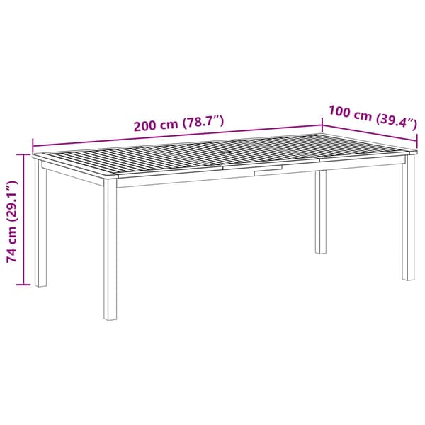 vidaXL Trädgårdsmöbelset 9 pcs Beige Massivt Akaciaträ