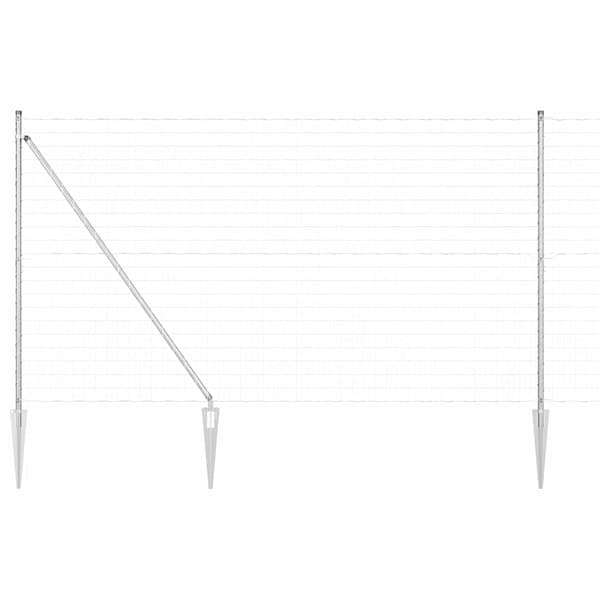 vidaXL Gjerde med stolpe sølv 1,6 x 10 m Stål