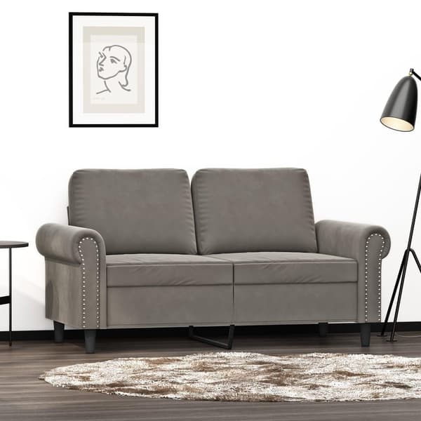 vidaXL 2-sitssoffa ljusgrå 120 cm sammet
