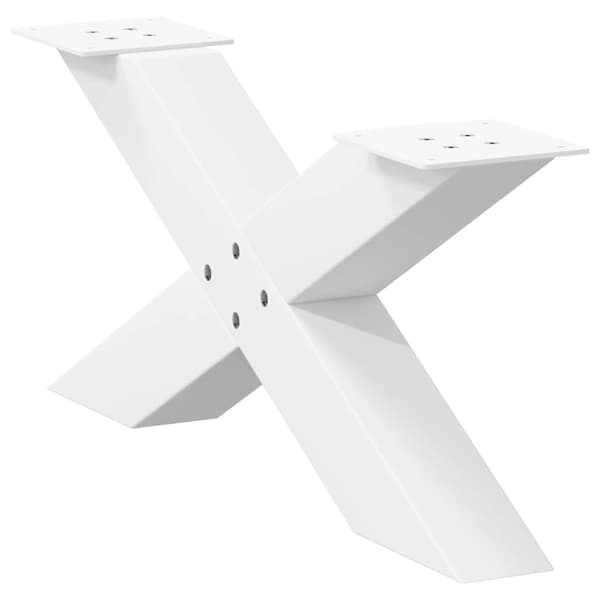 vidaXL Soffbordsben X-formade 2 st vit 70x(30-31) cm stål