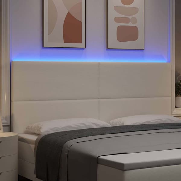 vidaXL LED Sänggavel Gräddvit 100 cm Manchester