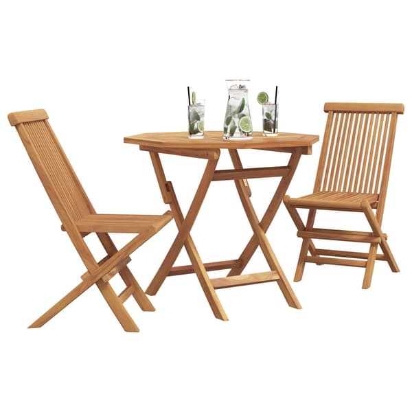 vidaXL Hage Spisegruppe 3 pcs Brun Solid akasietre