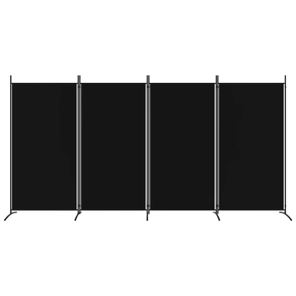 vidaXL Romdeler 4 paneler svart 346x180 cm stoff