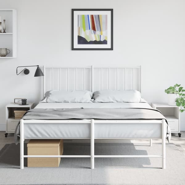 vidaXL Sängbord 2 st vit 36x39x43,5 cm stål