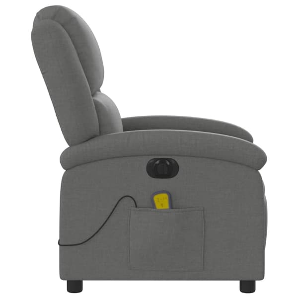 vidaXL Elektrisk massagefåtölj mörkgrå tyg