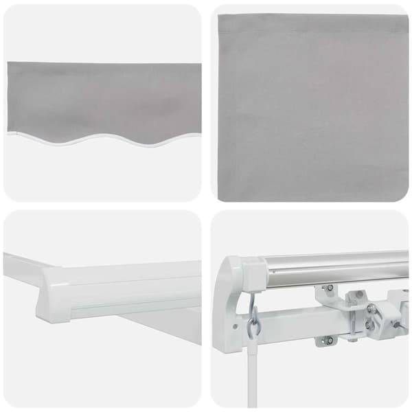 vidaXL Innvendbar Markise Lysegrå 600 × 350 cm Polyester, metall