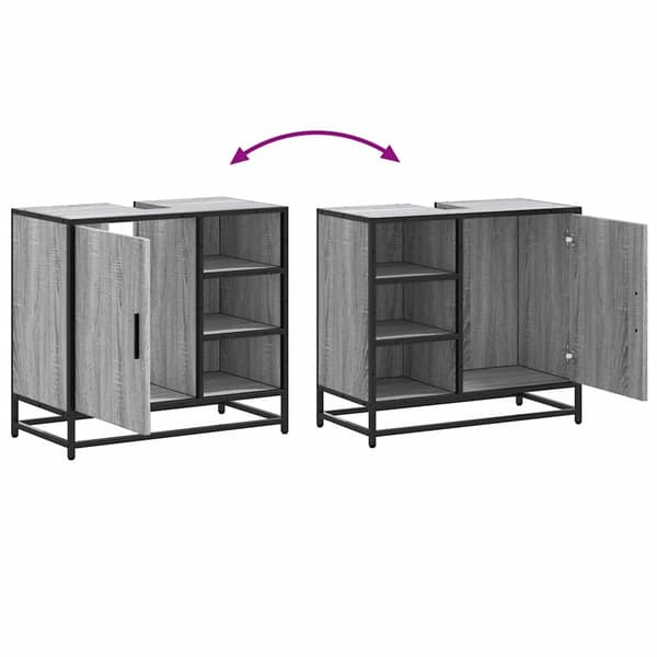 vidaXL Servantskap grå sonoma 65x33x60 cm konstruert tre