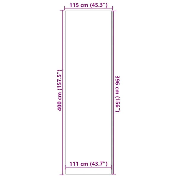 vidaXL Dørmatte Brun 115x400 cm