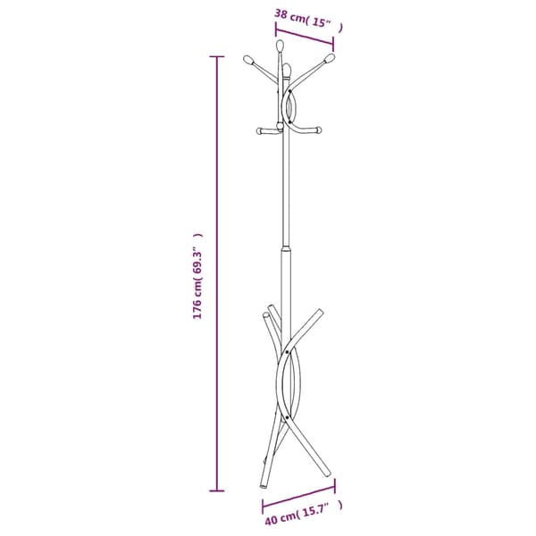 vidaXL Klädhängare vit 176 cm pulverlackerat järn