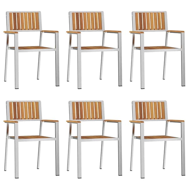 vidaXL Utendørs spisestue sett 7 pcs Brun Solid akasietre