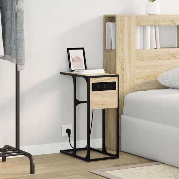 vidaXL Nattbordskap Sonoma eik 41,5 x 26 x 60,5 cm Konstruert tre