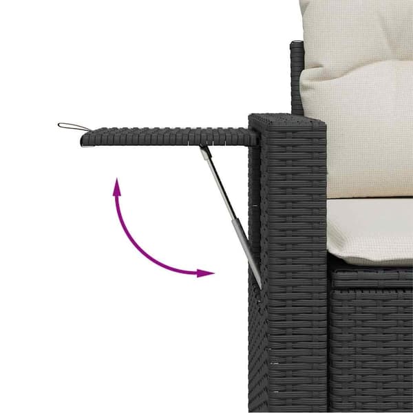vidaXL Trädgårdsoffset 12 pcs Svart konstrotting