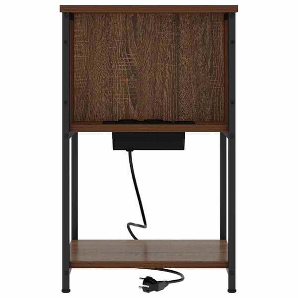 vidaXL Nattbordskap 2 pcs Brun Eik 38 x 31 x 61 cm Konstruert tre