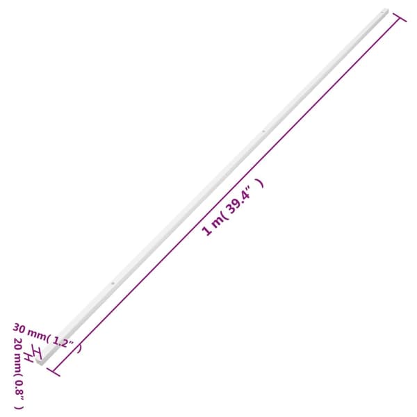 vidaXL Kabelkanaler 30x20 mm 10 m PVC