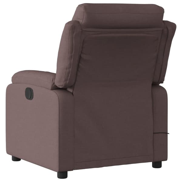vidaXL Massagefåtölj mörkbrun tyg