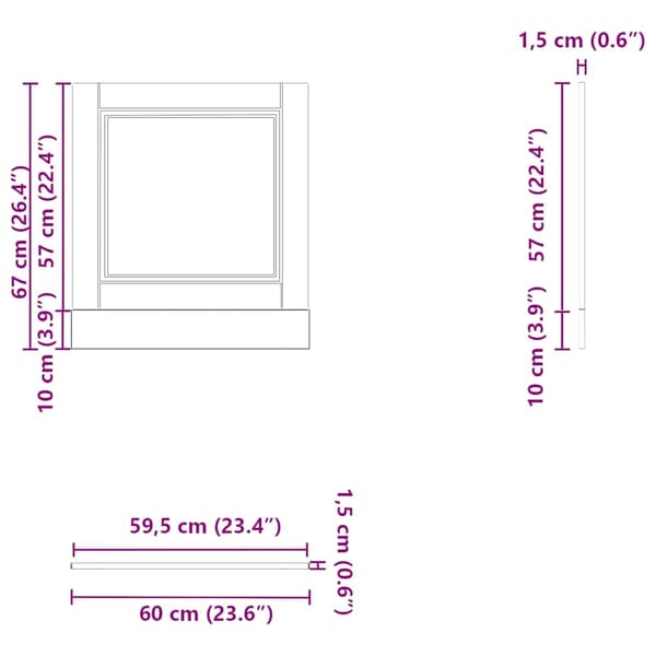 vidaXL Oppvaskmaskin panel artisan eik 60x1,5x57 cm konstruert tre