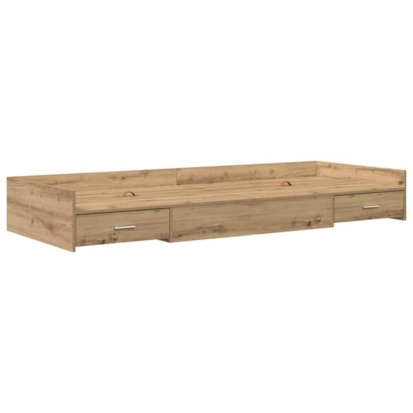 vidaXL Sengestamme med skuff Artisan Eik 90 x 200 cm Konstruert tre