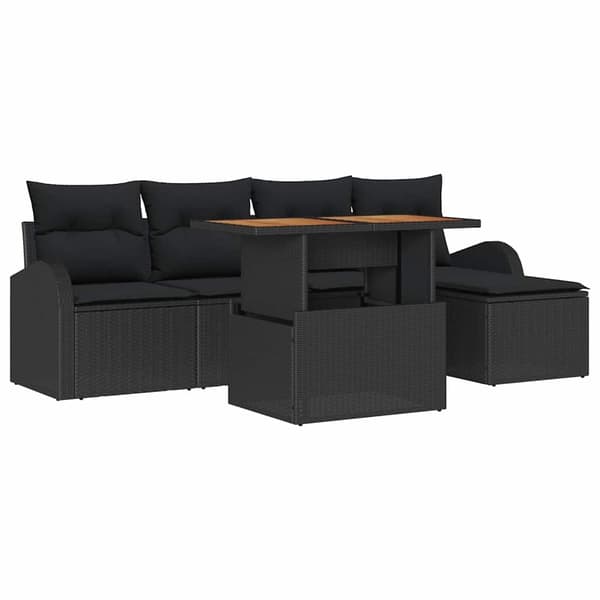 vidaXL 7-delars trädgårdsoffセット med kuddar Beige Poly Rattan