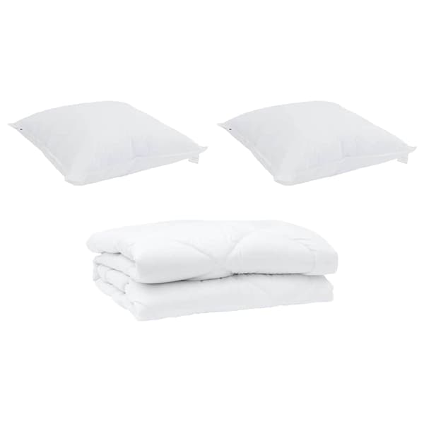 vidaXL Täcke med kudde 3 st Vit Mikrofiber