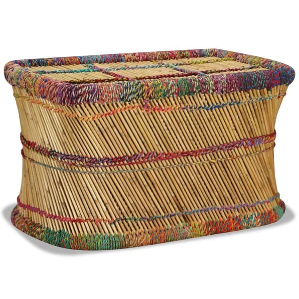 vidaXL Soffbord bambu med chindidetaljer flerfärgad