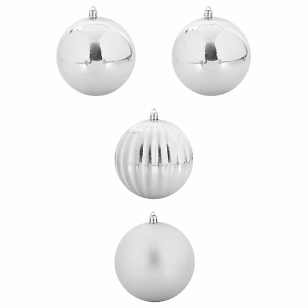 vidaXL Julekule Sett XXL 4 pcs sølv Plast
