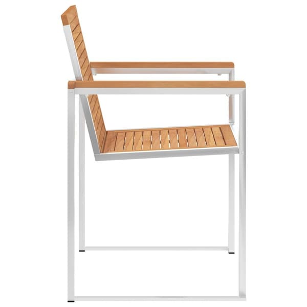 vidaXL Trädgårdsstolar 2 st med dynor massiv teak och stål