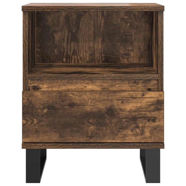 vidaXL Nattbord røkt eik 40x35x50 cm konstruert tre