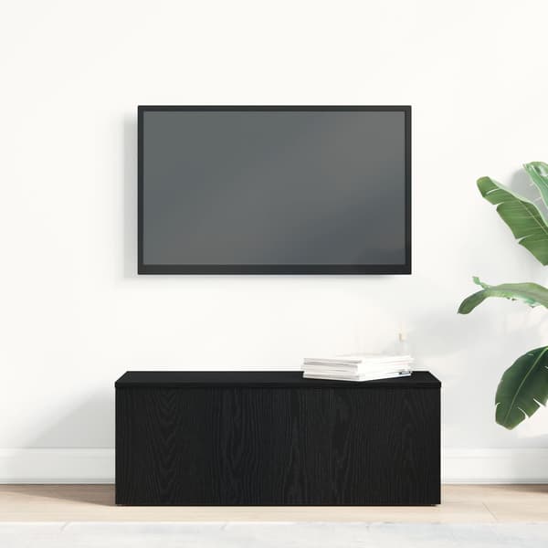 vidaXL TV-bänk Svart ek Trä Medium Rektangulär Modern