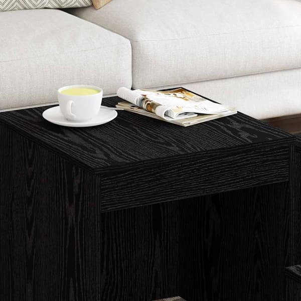 vidaXL Kaffebord 3 pcs Svart Eik Konstruert tre