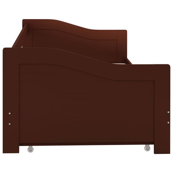 vidaXL Bäddsoffa ram furu mörkbrun 90x200 cm
