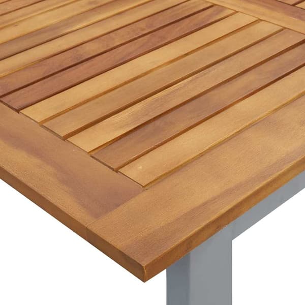 vidaXL Trädgårdsmöbelset 7 pcs Grå Massivt Akaciaträ