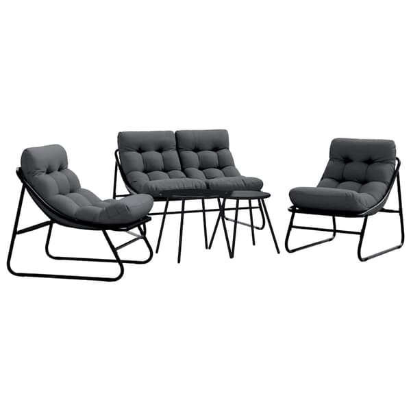 vidaXL Trädgårdsoffset 7 pcs Antracit Stål