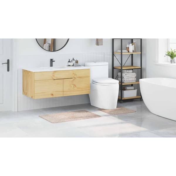 vidaXL Badmatta 2 pcs Kräm 50 x 50 cm Polypropylen
