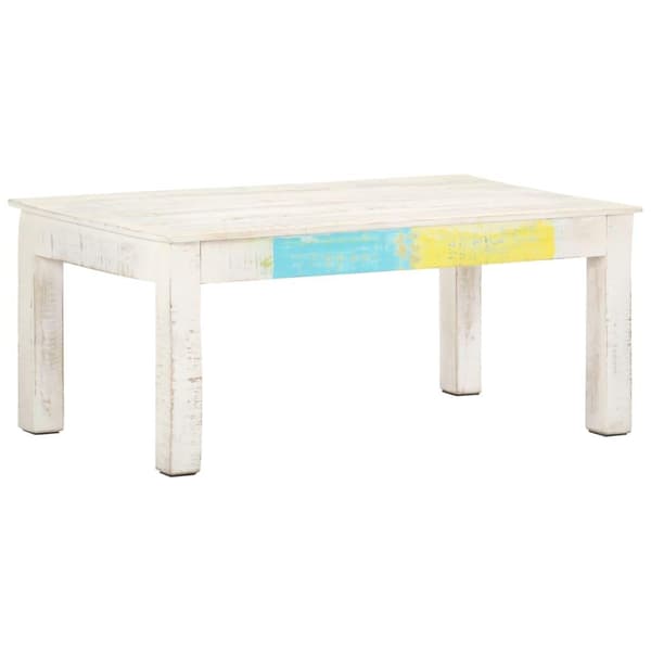 vidaXL Sofabord hvit 110x60x45 cm heltre mango change2