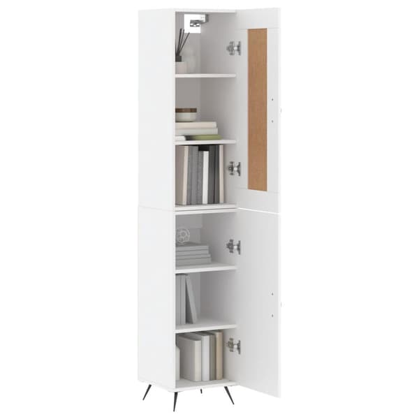 vidaXL Highboard hvit 34,5x34x180 cm konstruert tre