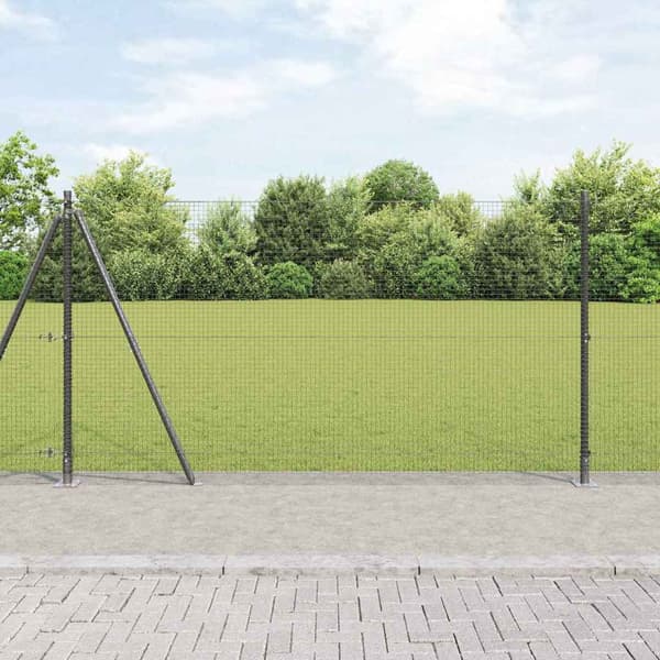 vidaXL Gjerde med innlegg. Grå 1.2 x 10 m Stål