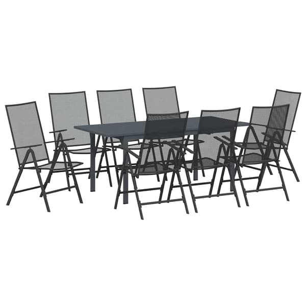 vidaXL Trädgårdsoffset 4 pcs Antracit Stål