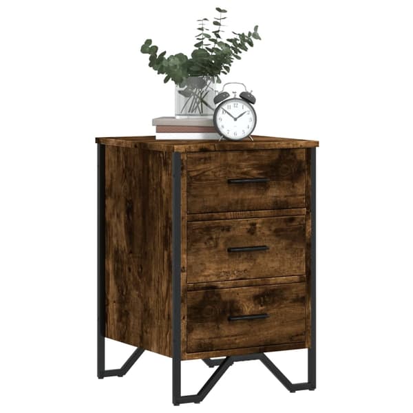 vidaXL Nattbord røkt eik 40x41x60 cm konstruert tre