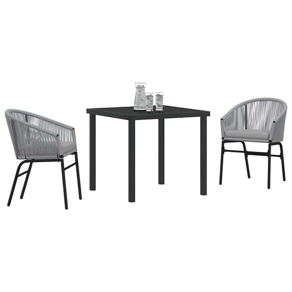 vidaXL Trädgårdsmöbelset 3 pcs Antracit Pulverlackerat stål