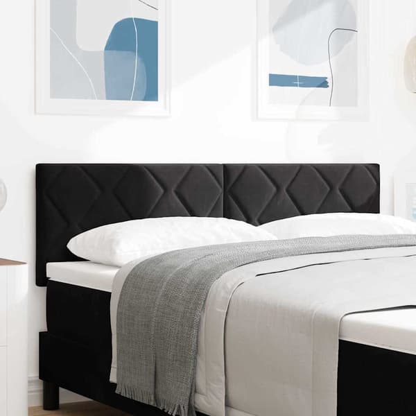 vidaXL Huvudgavel Svart 144 cm Sammet