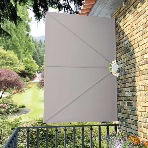 vidaXL Sidomarkis för terrass gräddvit 240x160 cm