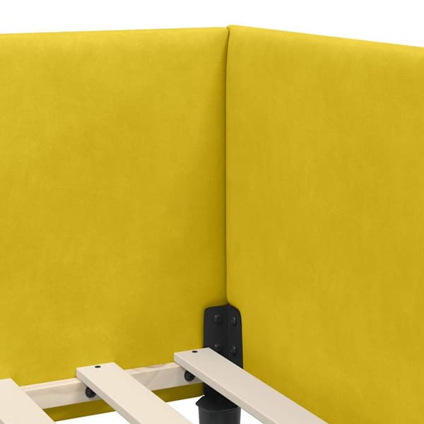 vidaXL Hörnssängram Gul 90 x 200 cm Sammet