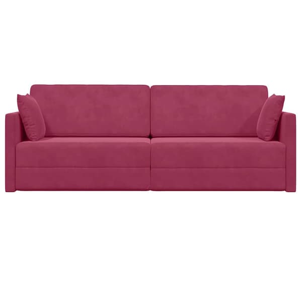 vidaXL Golvbäddsoffa Vinröd 213 x 70 x 77 cm Sammet