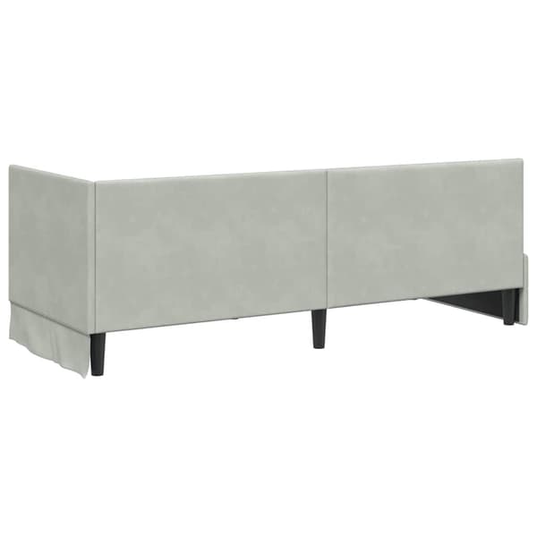 vidaXL Hörnssängram Ljusgrå 80 x 200 cm Sammet