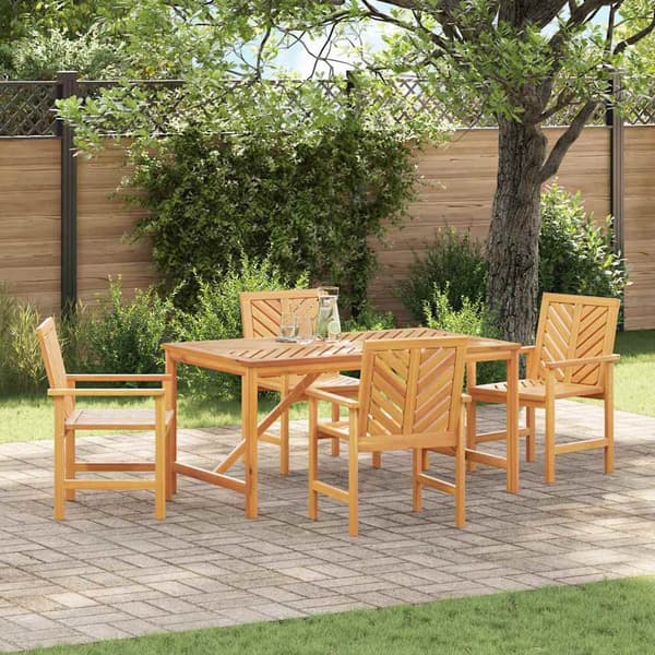vidaXL Hage Spisegruppe 5 pcs Brun Solid akasietre